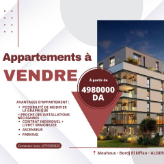 Vente Appartement 2 pièces 41.50 m² Alger Bordj El Kiffan