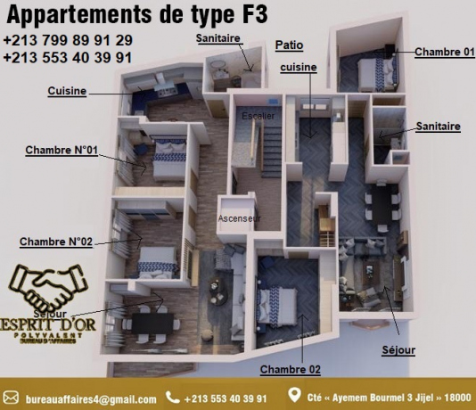 Vente Appartement 3 pièces 93 m² Jijel